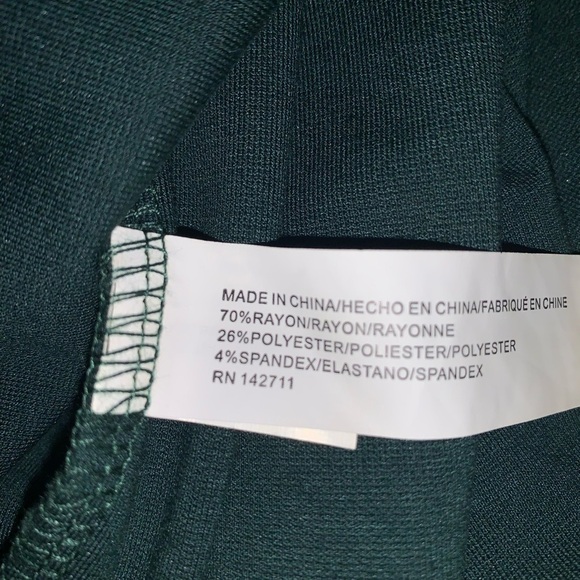 ELOQUII NWT size 18 XXL knee length dress plus size green puff sleeves holiday - Picture 7 of 9